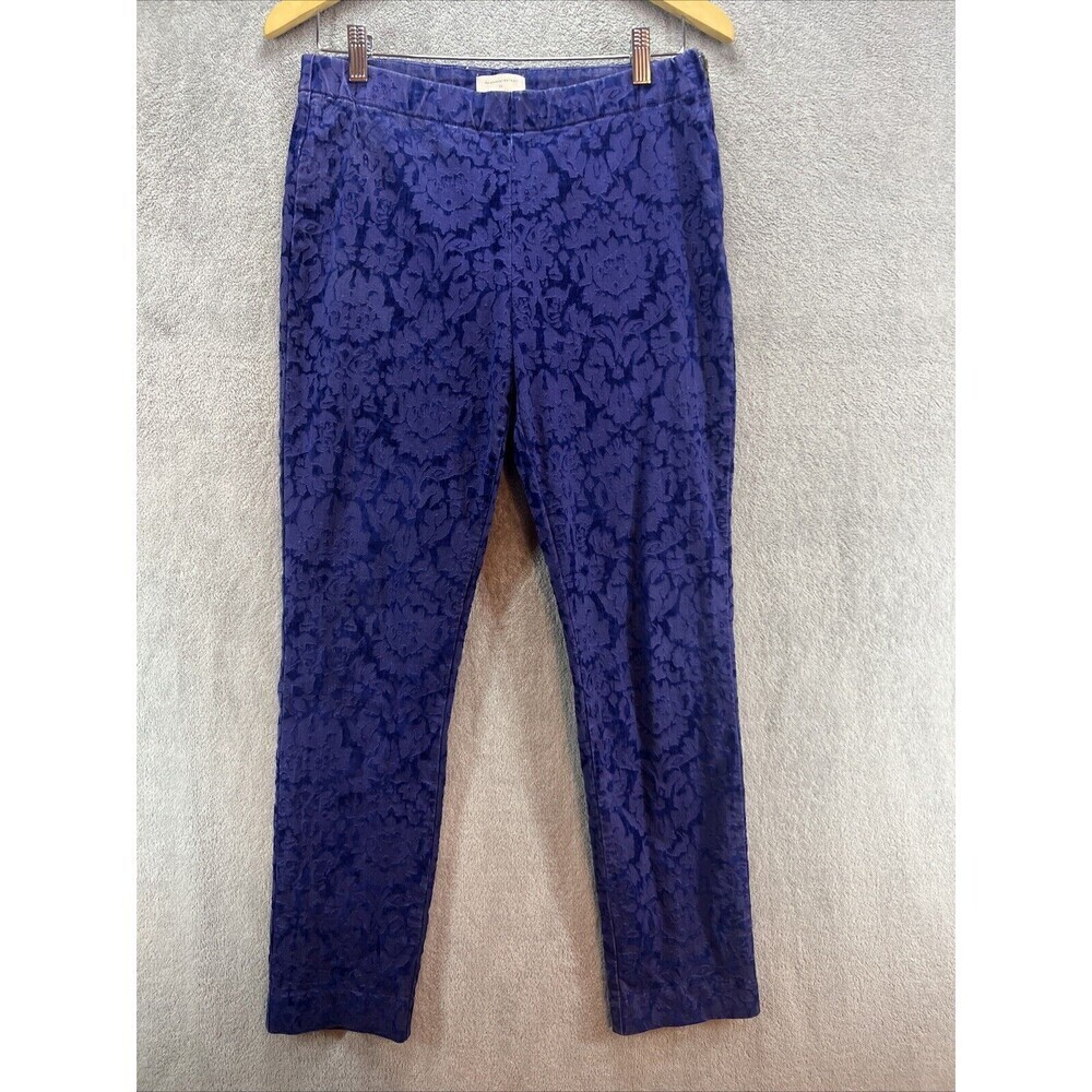 Anthropologie Pants The Essential Skinny Womens Size 6 Purple Velvet Lightweight